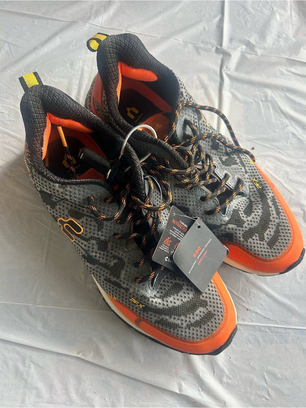 Men's Athletic Sneakers in Grey and Orange - Lightweight Performance